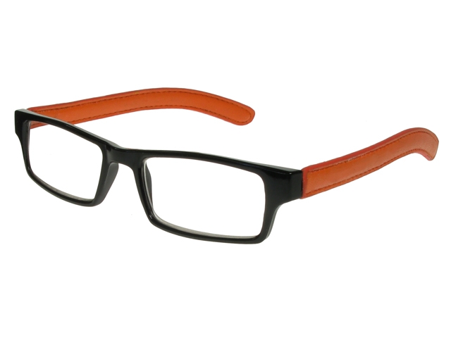 Prague Black/Orange Frame Reading Glasses