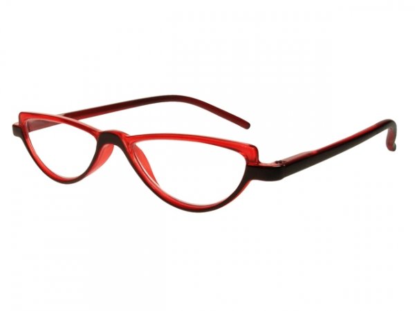 Abby Black Red Frame Reading Glasses With Carry Pouch