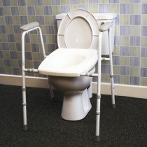 Collapsible Adjustable Height/Width Stirling Deluxe Toilet Frame