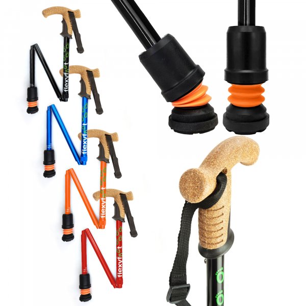 Flexyfoot Cork Handle Folding Walking Stick