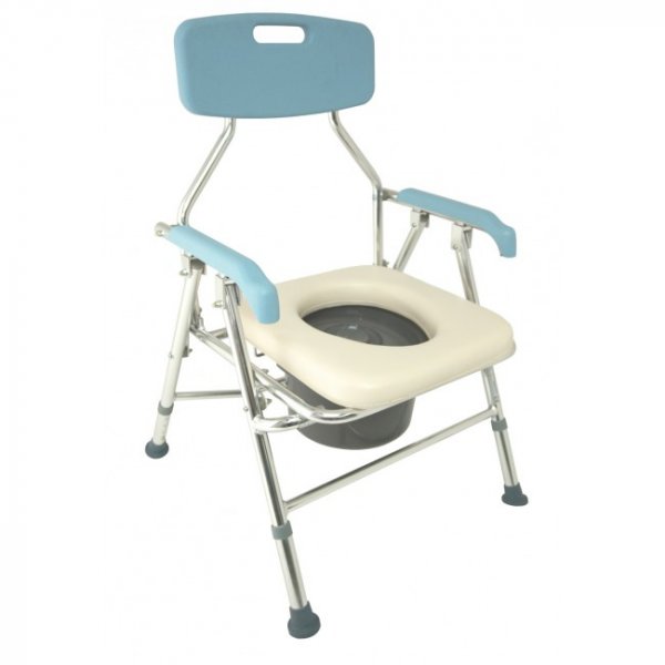 Folding Lightweight Aluminium Height Adjustable Commode