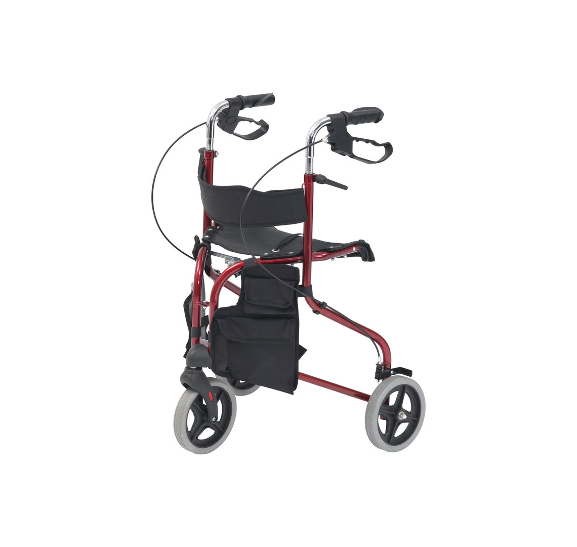 Lightweight Folding Tri Wheeled Walker With Seat