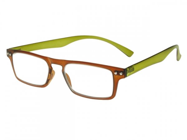 Mod Brown And Green Frame Reading Glasses