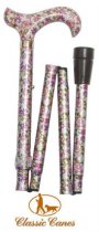 Pink Rose Pattern Walking Stick