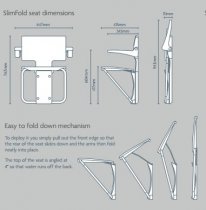Slim Fold Shower Seat (Various Colours) 1