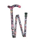 Pink and Black Floral Walking Stick