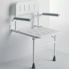 Wall mounted shower hot sale chair with arms