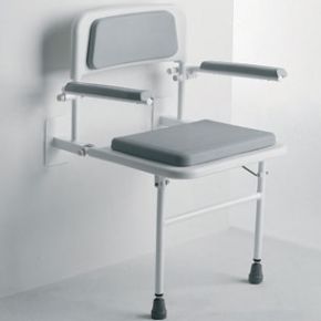 Wall Mounted Shower Seat With Back and Arms