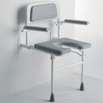 Wall Mounted Shower Seat With Back and Arms 1