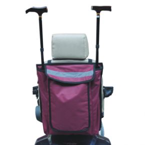 Wheelchair / Scooter Bag With Walking Stick / Crutch Holder